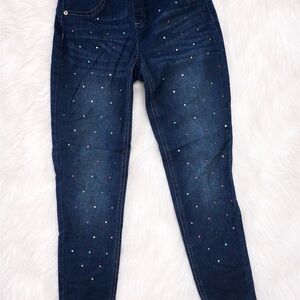 Justice Navy Jeans with Multicolor Dots
